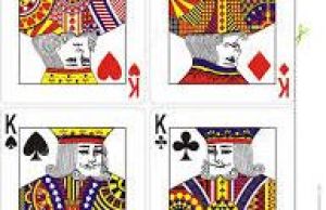 Kartentrick mit vier Königen